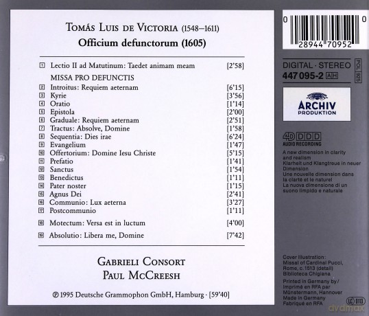 Gabrieli Consort McCreesh: Victoria:Requiem [CD]