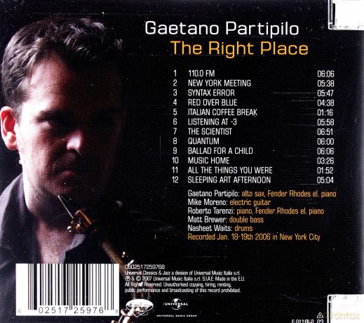 Gaetano Partipilo: The Right Place [CD]