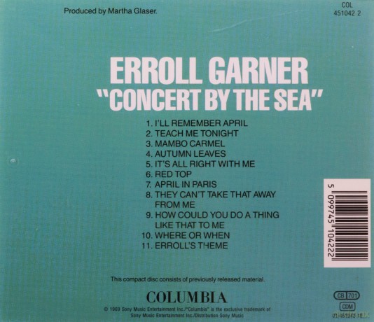 Erroll Garner: Concert by the Sea [CD]