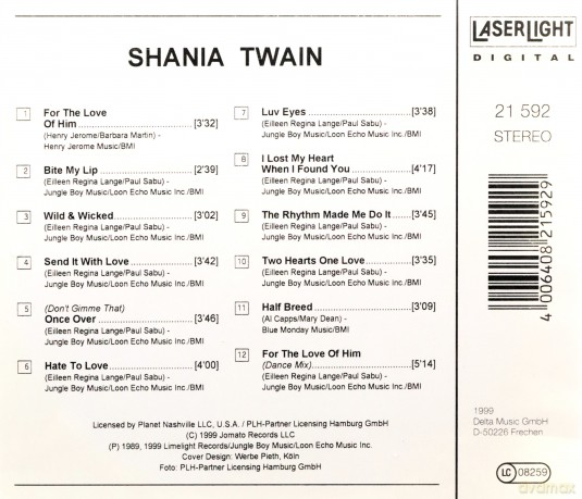 Shania Twain: For the Love of Him [CD]