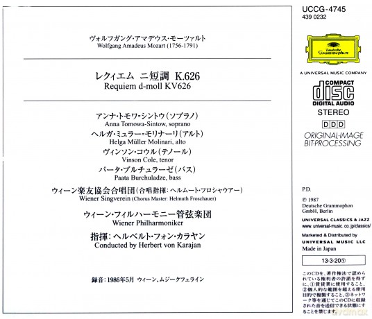 Herbert Von Karajan: Mozart: Requiem D-Moll K626 [CD]