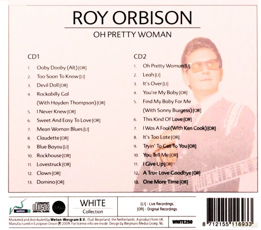 Roy Orbison: Orbison,Roy Oh Pretty Woman,White-Collection 2cd [2CD]