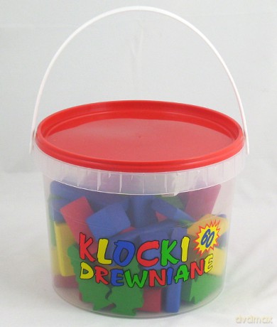 B&B KLOCKI 60 EL. KOLOROWE W WIADERKU 7012 [KLOCKI]