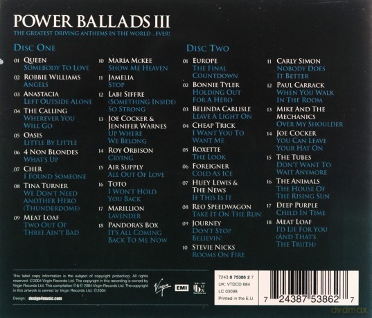 Power Ballads Vol.3: Even Bigger Even Better/The Greatest Driving Anthems In The World... Ever [CD]