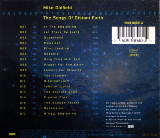 Mike Oldfield: Songs of Distant Earth [CD]