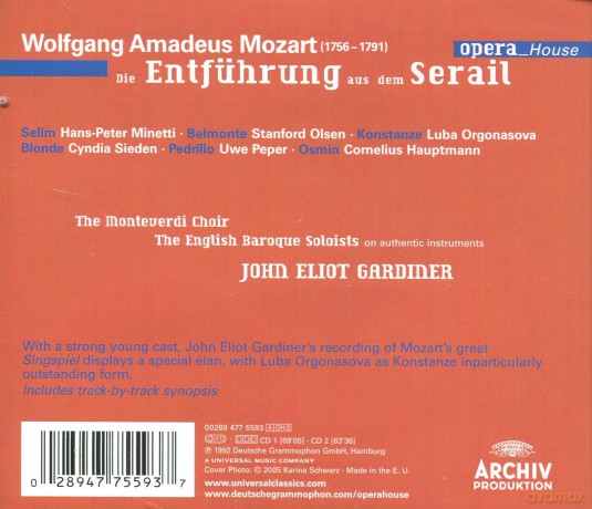 Gardiner, The English Baroque Soloists: Mozart:Entf.Aus Dem Serail Opera Howe [2CD]