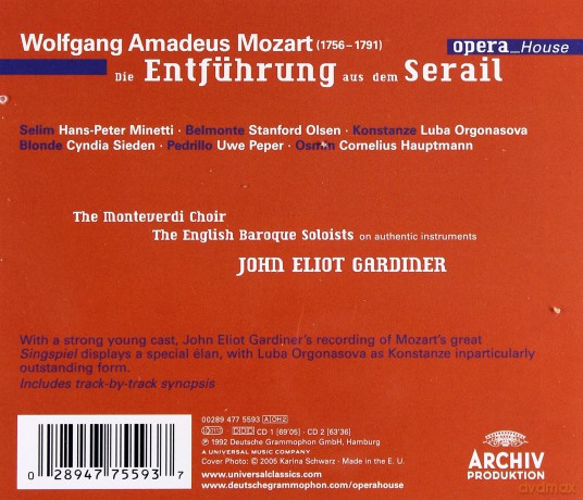 Gardiner, The English Baroque Soloists: Mozart:Entf.Aus Dem Serail Opera Howe [2CD]