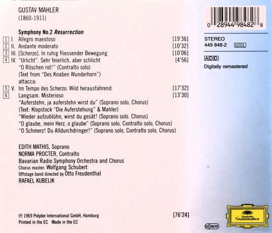 Gustav Mahler: Symphony No.2 [CD]