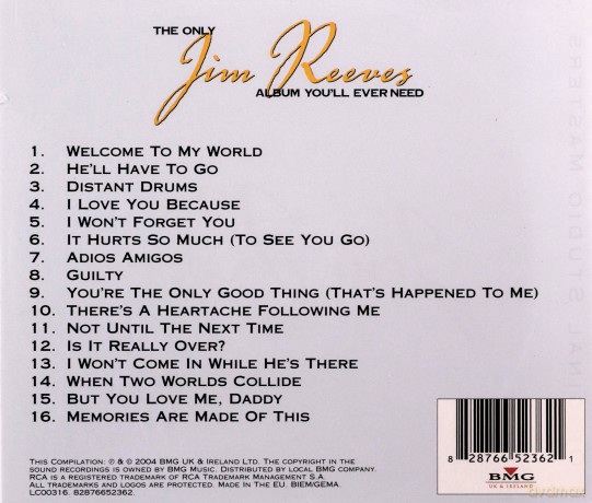 Jim Reeves: The Only Jim Reeves Album You'll Ever Need [CD]