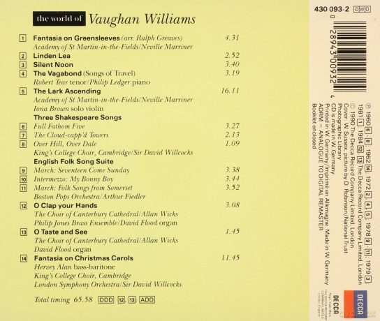 The World of Vaughan Williams [CD]