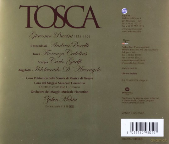 Andrea Bocelli: Tosca [2CD]