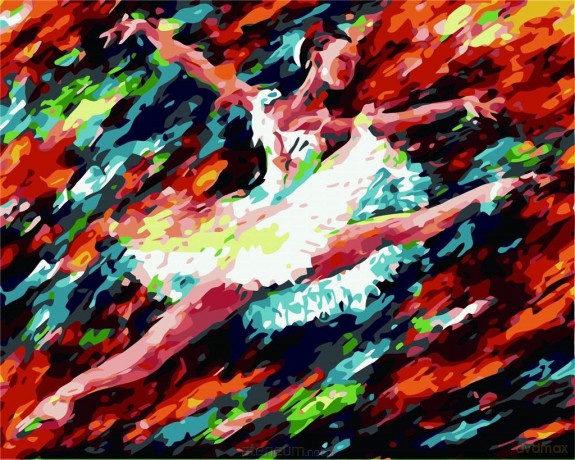 Malowanie po numerach - Lot baleriny 40x50cm