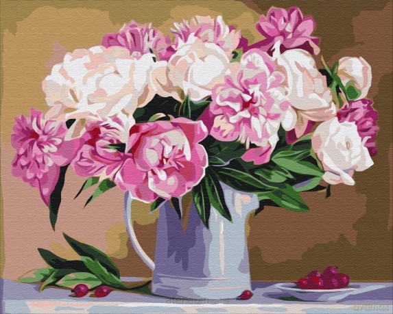 Malowanie po numerach - Piwonie 40x50cm
