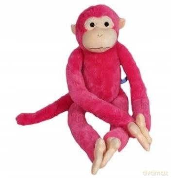 Małpa różowa na rzepy 85 cm