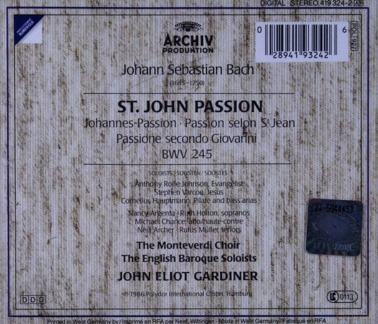 Gardiner: Bach:St. John Passion [2CD]