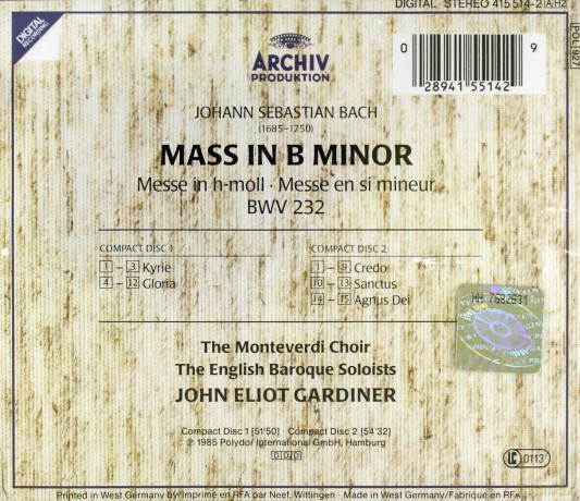 Gardiner: Bach-Mass In B Minor [2CD]