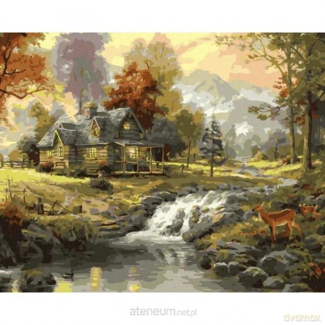 Malowanie po numerach - Dom przy górskim.. 40x50 cm