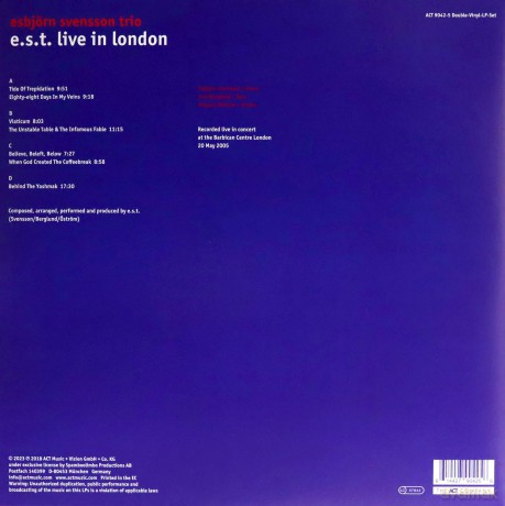 Esbjörn Svensson Trio e.s.t.: Live In London (Orange Transparent) [2xWinyl]