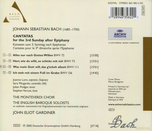 Gardiner: Cantatas: For The 3rd Sunday [CD]