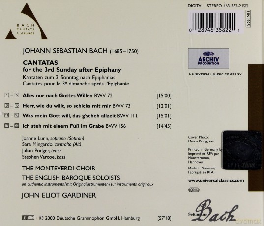 Gardiner: Cantatas: For The 3rd Sunday [CD]