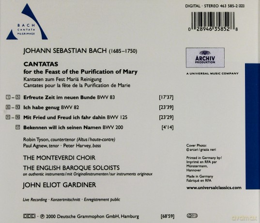 Gardiner: Cantatas: For The Feast Of The [CD]