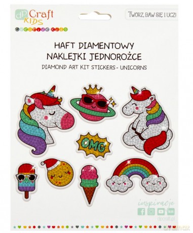 Haft diamentowy - naklejki jednorożce