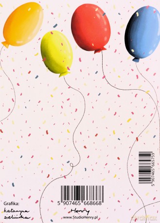 Karnet B6 Prezent z balonami
