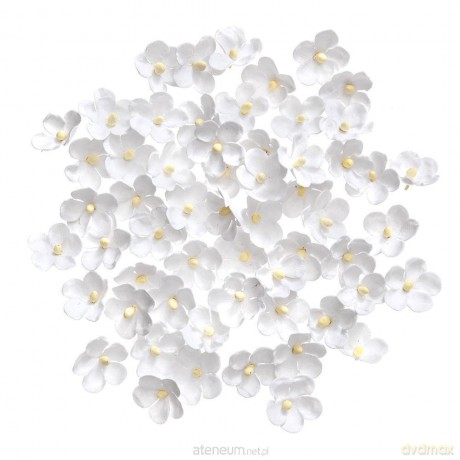 Kwiaty papierowe białe 2cm 60 szt