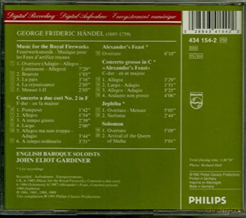 Gardiner: Haendel:Feuerwerks-Musik/+ [CD]