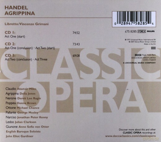 Gardiner: Handel:Agrippina [3CD]