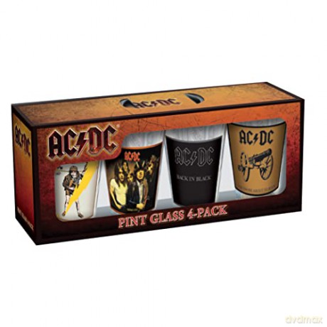 AC/DC: AC/DC Classic Covers 16 Oz 4 Pack Pint Glasses