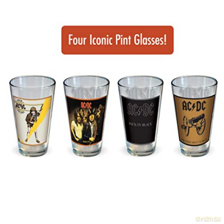 AC/DC: AC/DC Classic Covers 16 Oz 4 Pack Pint Glasses