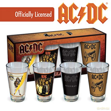 AC/DC: AC/DC Classic Covers 16 Oz 4 Pack Pint Glasses