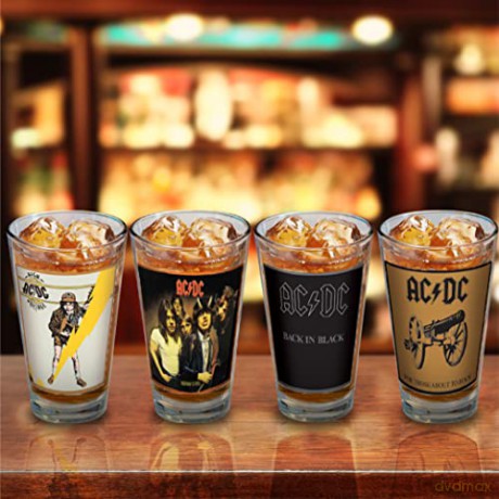 AC/DC: AC/DC Classic Covers 16 Oz 4 Pack Pint Glasses