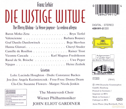 Gardiner: Lehar Die Lustige Witwe [CD]