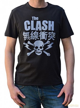 Clash: Clash Bolt Amplified Large Vintage Charcoal T Shirt