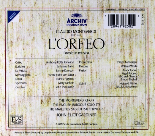 Gardiner: Monteverdi:L\'orfeo [2CD]
