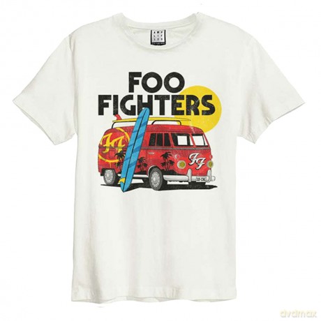 Foo Fighters: Foo Fighters Camper Van Amplified Vintage White Small T Shirt