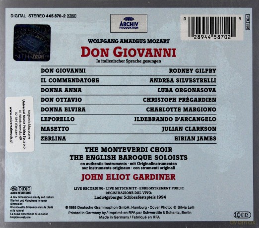 Gardiner: Mozart- Don Giovanni \'95 [3CD]