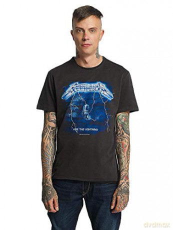 Metallica: Metallica - Ride The Lightning Amplified Medium Vintage Charcoal T Shirt