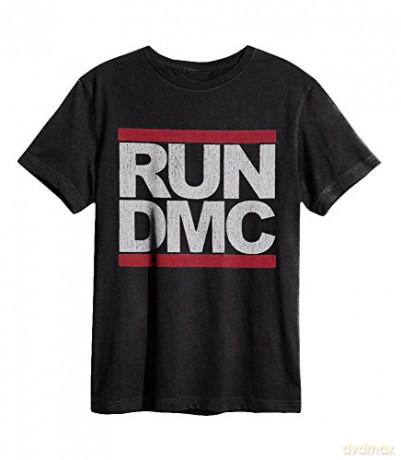 Run Dmc: RUN DMC Logo Amplified Small Vintage Charcoal T Shirt