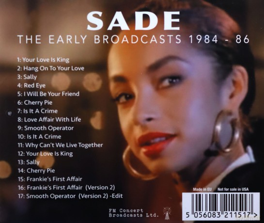 Sade: The Early Broadcasts. 1984-1986 [CD]
