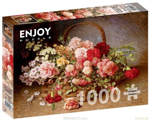 ENJOY 1000 el. Kosz pełen róż i goździków... [PUZZLE]
