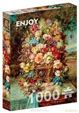 ENJOY 1000 el. Martwa natura z modraszką, Hans Zatzka [PUZZLE]