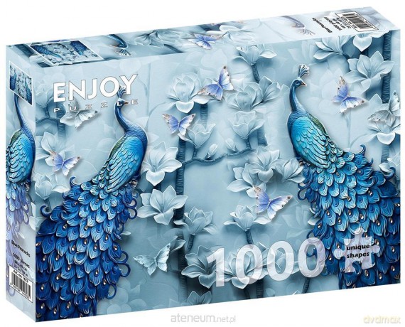 ENJOY 1000 el. Niebieskie pawie [PUZZLE]