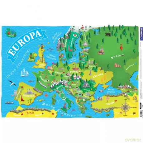 Mapa europu dla dzieci Podkładka na biurko