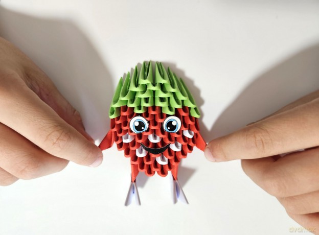 Origami 3D - Truskawka