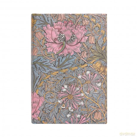 Kalendarz 2024 Morris Pink Honeysuckle Mini Dzienny [KALENDARZ]
