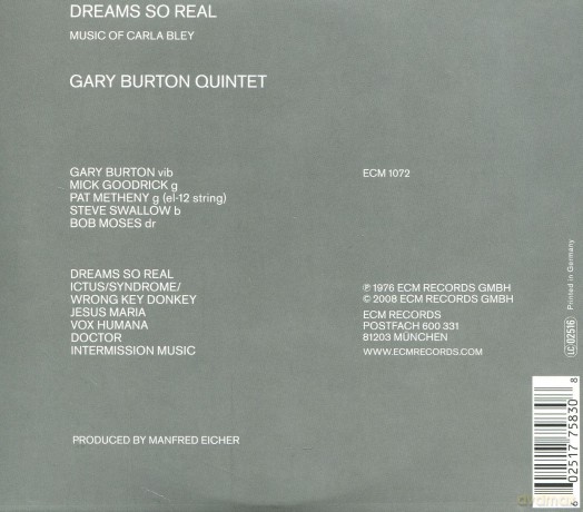Gary Burton Quintet: Dreams So Real (Touchstones) (ecopack) [CD]