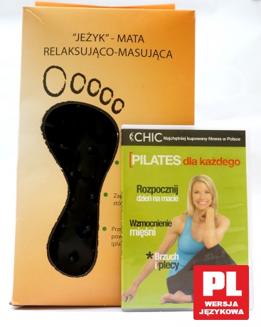Pilates dla każdego + jeżyk mata korekcyjno-masująca (czarna) [DVD]